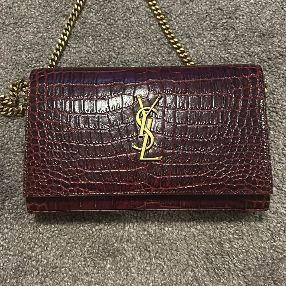 YSL Croc Chain Wallet